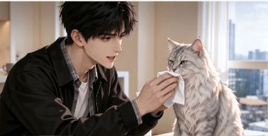 《猫猫总裁》AI漫剧在线资源｜捡回家的猫竟是公司老板，双男主变身甜宠海报或剧照